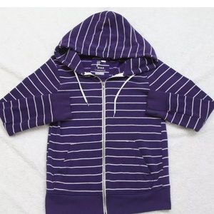 Purple Striped Hooded Sweatshirt | On The Byas